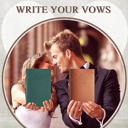 Eccliy 2 Pcs Wedding Vow Books His and Hers Vow Books Vow Notebook for Wedding Vows Journal Wedding Day Officiant Book 5.9 x 3.9 Inch, Bridal Shower, Wedding Keepsake, 50 Pages/Pcs (Dark Green, Brick Red) - Image 5