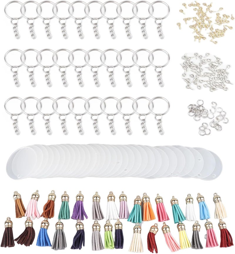 ZJchao Acrylic Key Ring Kit Creative DIY 200pcs Set for Keychain Making, Perfect for Crafting Enthusiasts Metal - Image 5