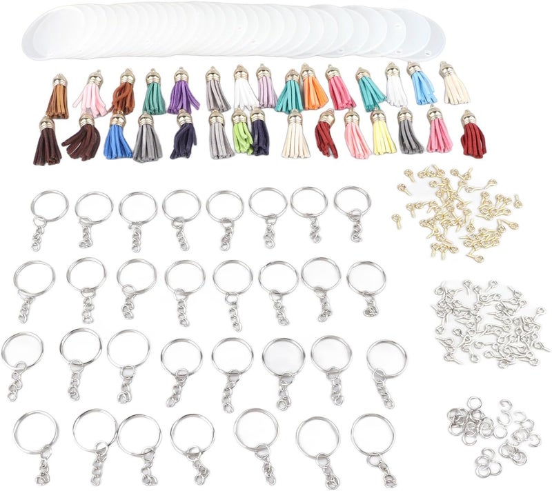 ZJchao Acrylic Key Ring Kit Creative DIY 200pcs Set for Keychain Making, Perfect for Crafting Enthusiasts Metal - Image 4