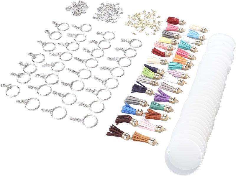 ZJchao Acrylic Key Ring Kit Creative DIY 200pcs Set for Keychain Making, Perfect for Crafting Enthusiasts Metal - Image 3