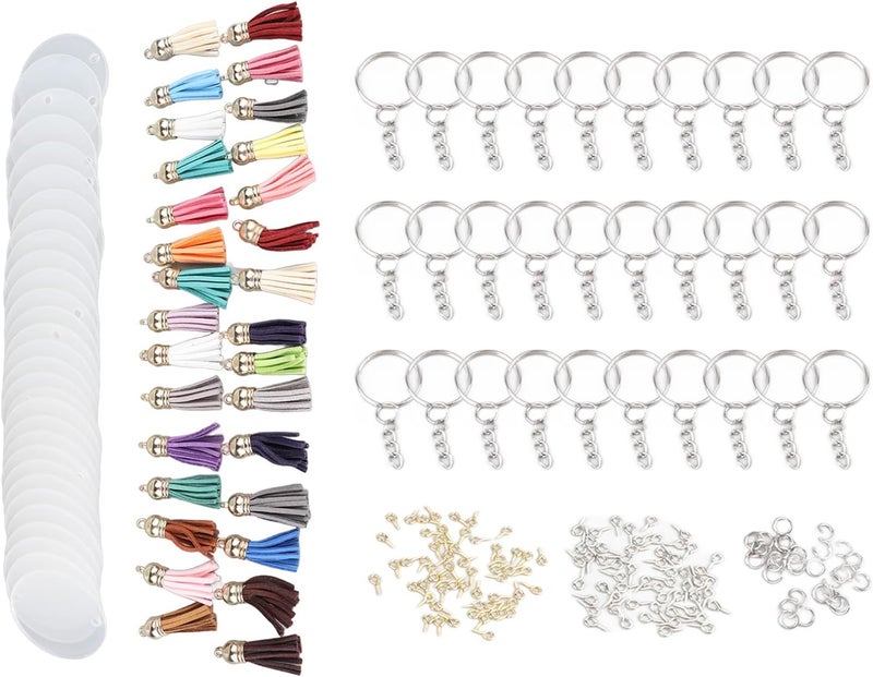 ZJchao Acrylic Key Ring Kit Creative DIY 200pcs Set for Keychain Making, Perfect for Crafting Enthusiasts Metal - Image 2