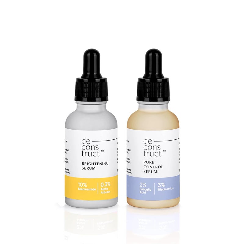 Deconstruct مجموعة التحكم في الزيت من ديكونستراكت 10 نياسيناميد 03 ألفا أربوتين و 2 حمض ساليسيليك 3 نياسيناميد لجميع أنواع البشرة 30 مل لكل عبوة من 2 - Image 1