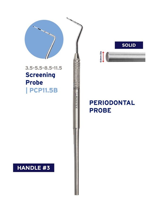 أدوات طب الأسنان مسبار اللثة الرقيق CP-11.5B بمقبض صلب ذو طرف واحد