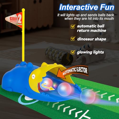 Liberry Kids Golf Set for 3 4 5 6 Years Old Boys Girls Toddler Golf Clubs Set with Automatic Ball Returner Glow Balls Putting Mat Indoor Outdoor Sports Toy Birthday Gift - Image 5