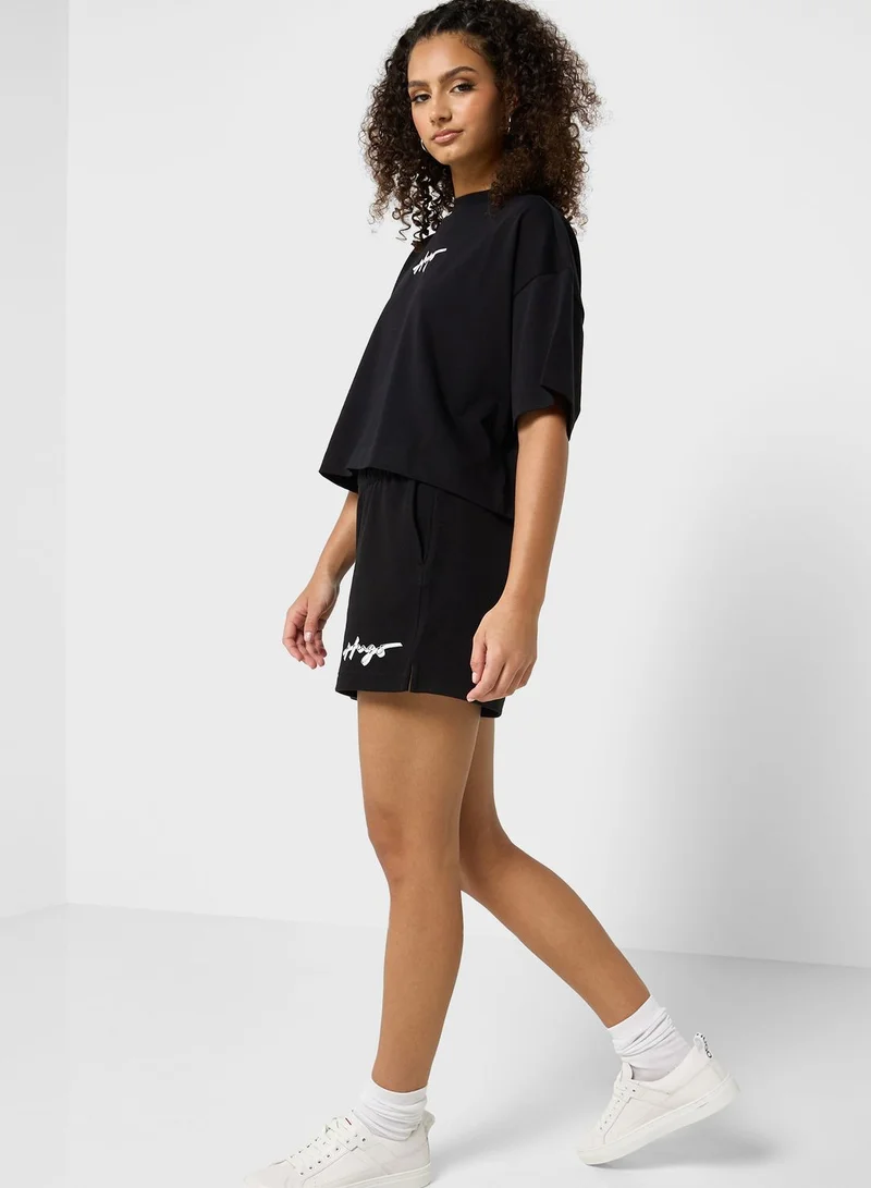 HUGO High Waist Logo Shorts