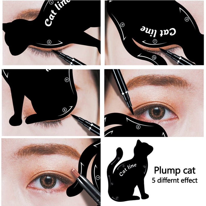 TailaiMei Eyeliner Stencils, Matte PVC Material Smoky Eyeshadow Applicators Guide Template Tool - Image 3