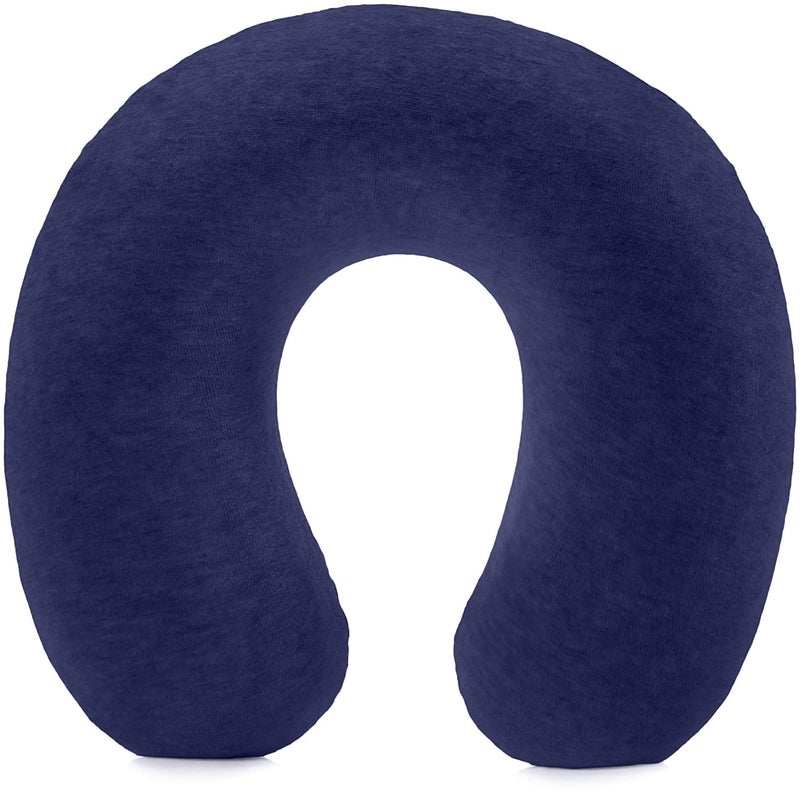 ink craft Inkcraft Neck Pillow for Traveling Memory Foam Adjustable Travel Pillows for Sleeping Soft Head Rest w Neck Support Comfort Master for Flight Car Seat ChairBlue - Image 1