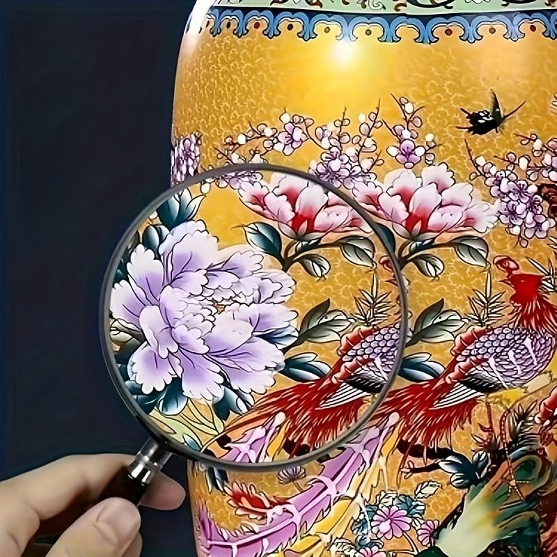 TOSPHU 14" Jingdezhen Large Fishtail Ceramic Vase Golden Handmade Home Decorative Vase, Modern Luxury Accent for Living Room, Wedding, or Gift. Elegant Floral Arrangement Centerpiece. (G) - Image 4
