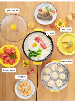 Gasin 2.5L Multifunctional Mini Electric Cooker 400-1000W Non-stick Coating Portable Travel Pot Electric Frying Pan Hot Pot Fast Noodle Pot Fried Steak Egg Soup Pot  - Image 4