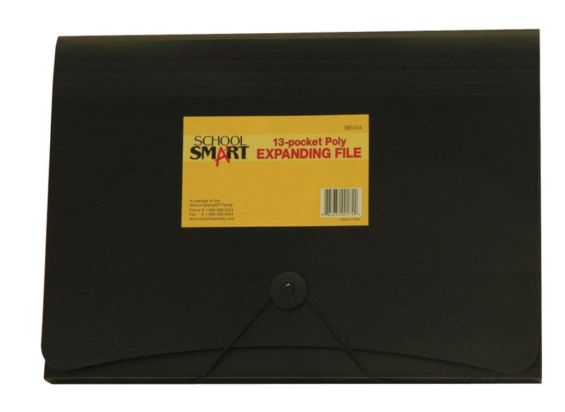 School Smart 85104 Poly Expanding Files - 13 Pocket - Black - Image 2