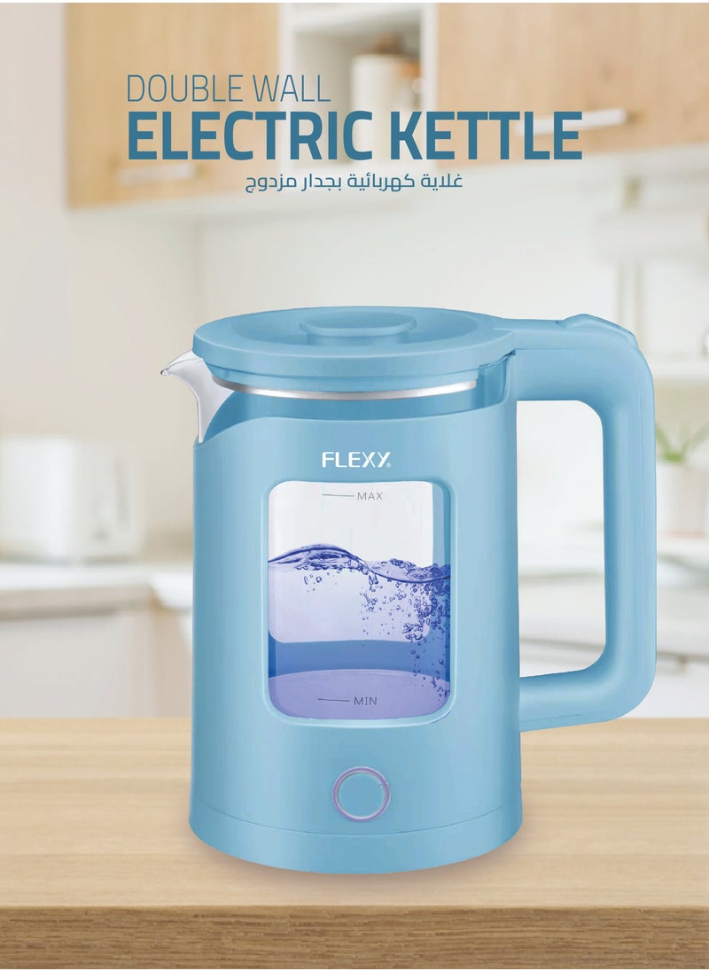 FLEXY 1.5 Liter 1360W Electric Kettle Glass Water Boiler | Double Crystal Walls Auto Shut-Off | Instant Water Heater And Tea Maker | Boil-Dry Protection 360° Swivel Base | Cool Handle - pzsku/Z0414F0A97254DB5CB10DZ/45/_/1716275888/349ba1e3-fe56-4544-a930-2186dda6e39f