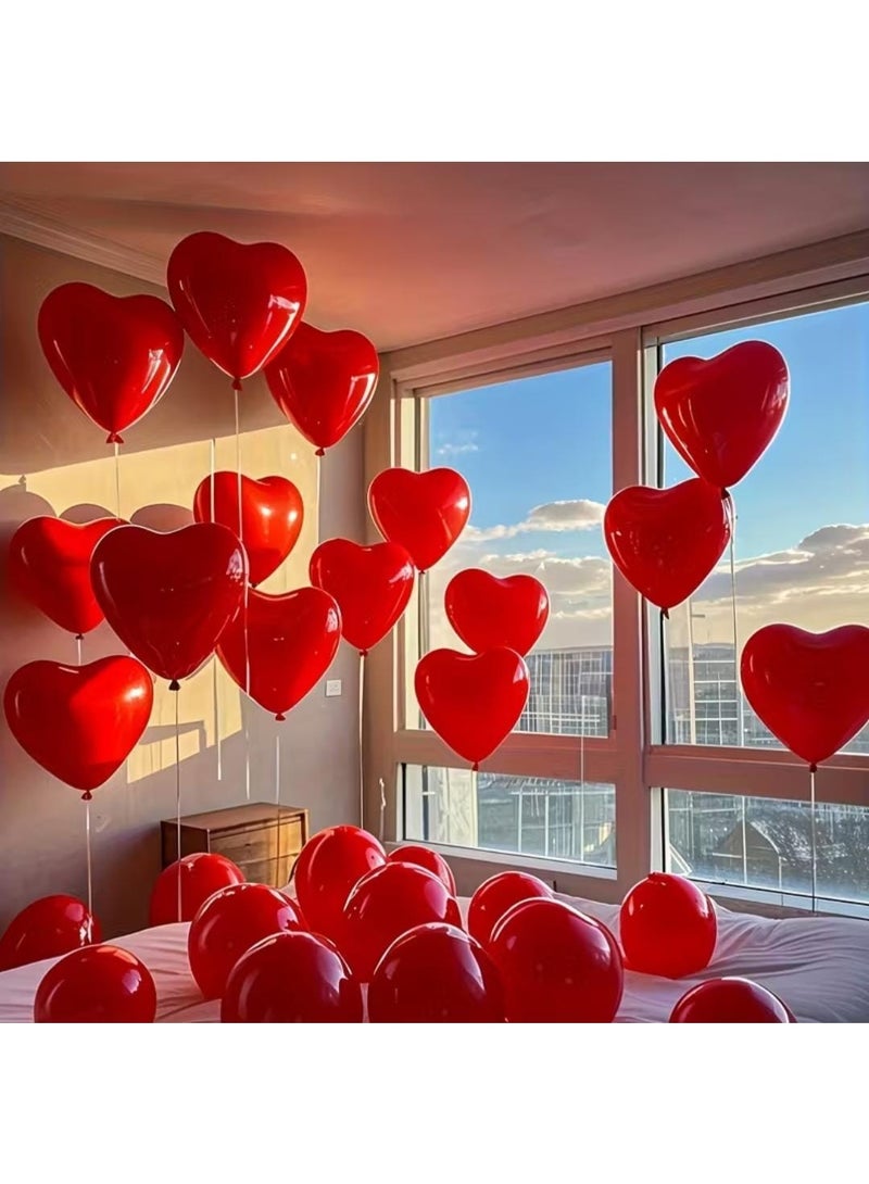 KRONFOL 20 red heart balloons, suitable for birthdays, weddings, engagements, Valentine's Day, Thanksgiving, Mother's Day, Halloween, New Year's Eve, graduation season, home decoration, party photography props, still life decorations, Easter room decoration - Image 1