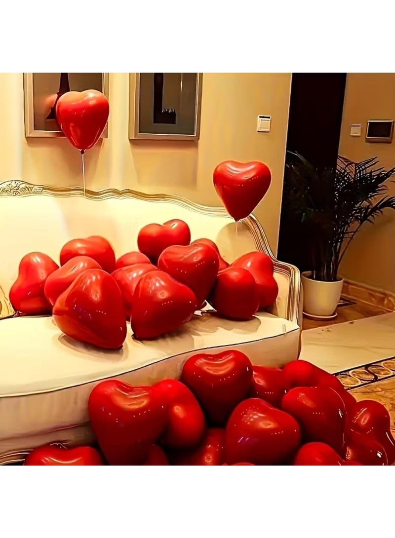 KRONFOL 20 red heart balloons, suitable for birthdays, weddings, engagements, Valentine's Day, Thanksgiving, Mother's Day, Halloween, New Year's Eve, graduation season, home decoration, party photography props, still life decorations, Easter room decoration - Image 2