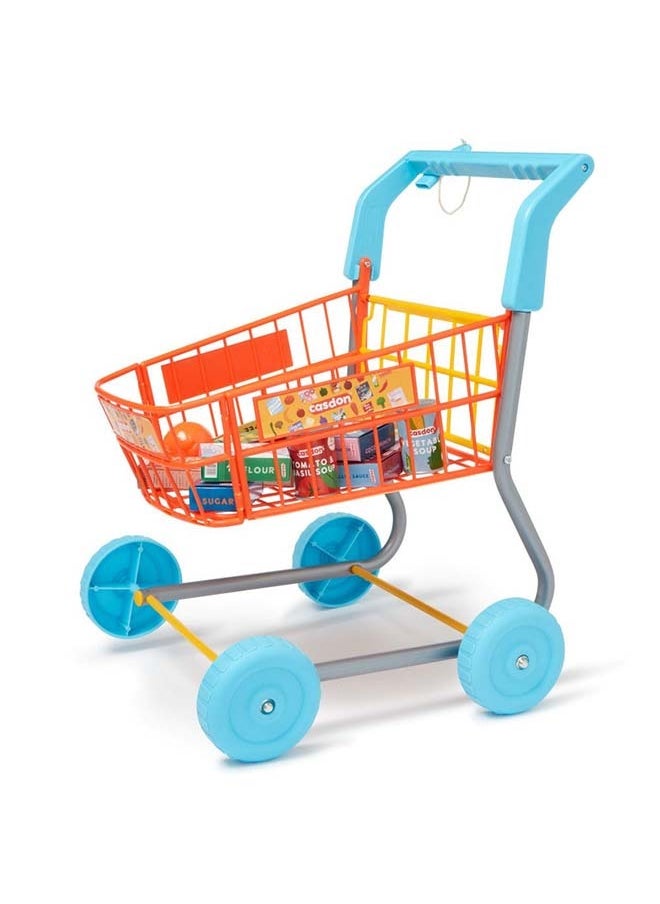 CASDON - Shopping Trolley: Colourful Toy Trolley Equipped For An Exciting Shopping Trip. For Children Aged 3+ - Image 1