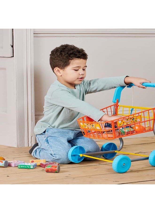 CASDON - Shopping Trolley: Colourful Toy Trolley Equipped For An Exciting Shopping Trip. For Children Aged 3+ - Image 1