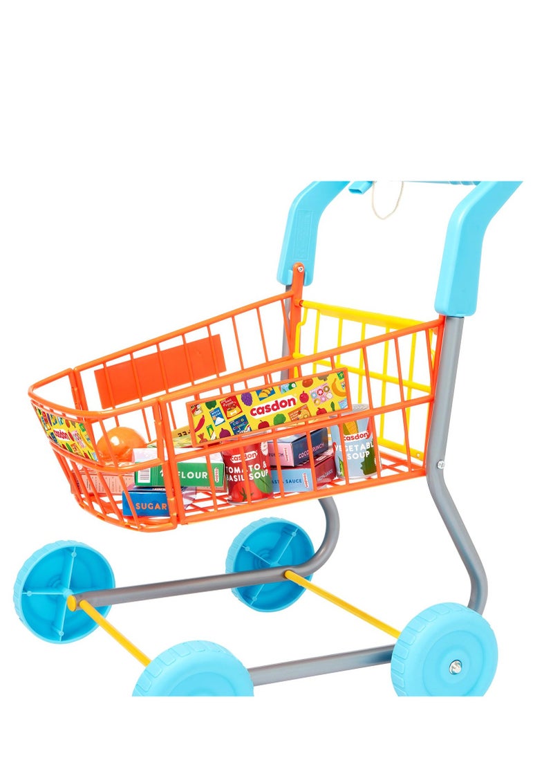 CASDON - Shopping Trolley: Colourful Toy Trolley Equipped For An Exciting Shopping Trip. For Children Aged 3+ - Image 1
