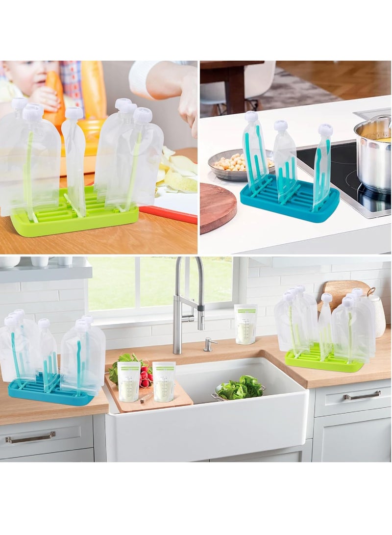 Bukela 2 PCS Reusable Pouches Plastic Drying Rack for Toddlers/Kids Food Pouches, Baby Food Storage Refillable Bags Stand Holder for Yogurt/Applesauce/Fruit/Smoothie/Breastmilk Pouches - Image 3