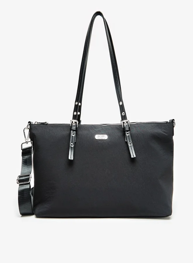 ميسي Women's Solid Tote Bag with Double Handle and Zip Closure