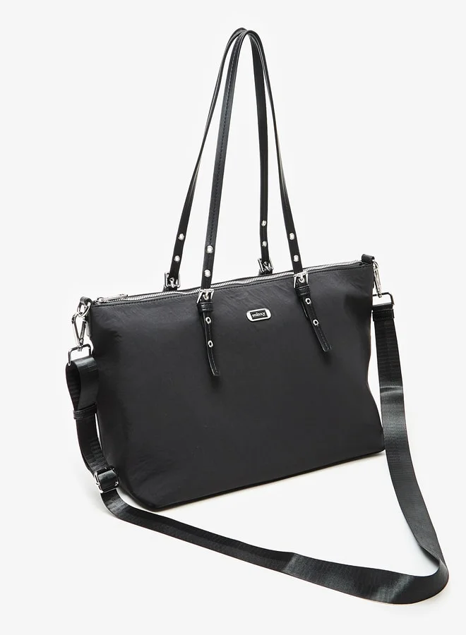 ميسي Women's Solid Tote Bag with Double Handle and Zip Closure
