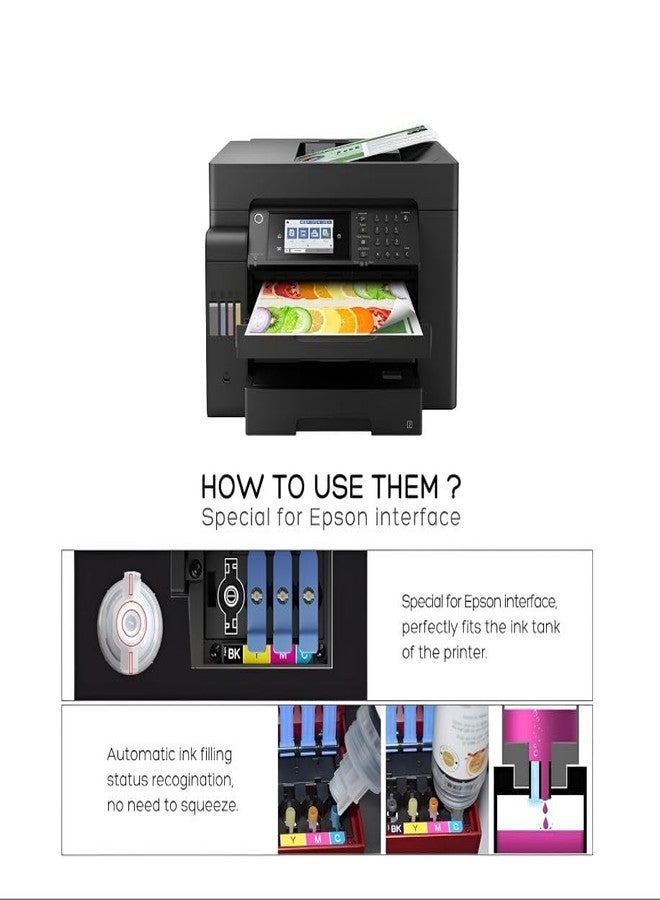 Hynear 057 Refill Ink Suitable for L8050, L18050, L8150W Printers C/M/Y/Bk/LC/LM (70ml X 6 Bottle) - Image 4