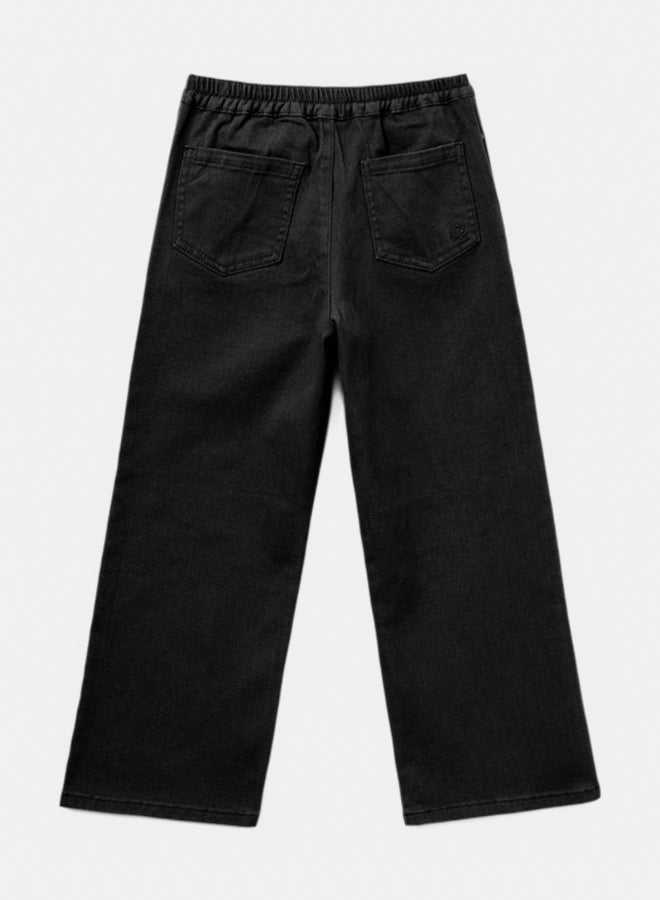 بينيتون بنطلون بنات بخصر عالي وقطعة مستقيمة - Image 2