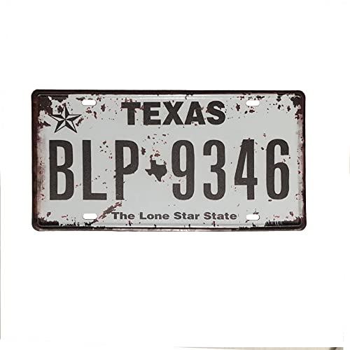 ROOKOPR Texas License Plate Aluminum Novelty Car Decor License Plates 12"x6" Front of Car Decorative Retro Rusty License Plate for Men Women Car-43 - Image 1