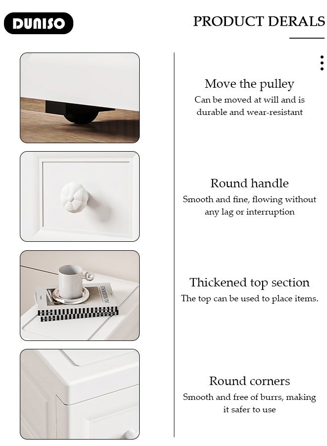 DUNISO 5-Layer Narrow Storage Cabinet  with Wheels，Slim Fabric Dresser Storage Tower for Small Spaces,Multifunctional Drawer Plastic Wardrobe，Storage Drawer Units   for Toys，Snacks，Books - Image 5