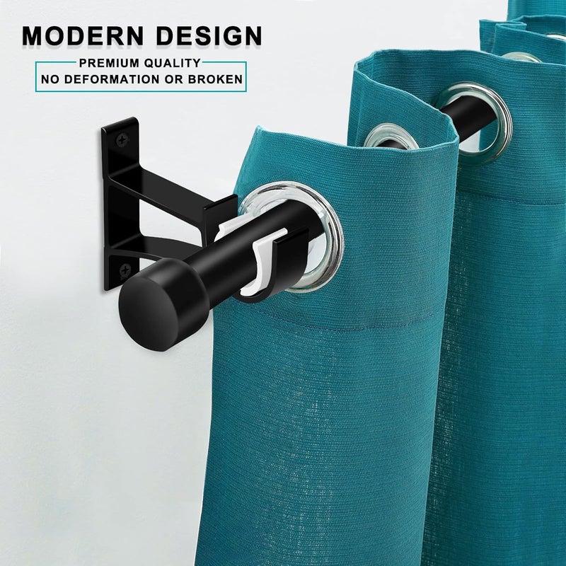 Gudui Curtain Rod Bracket, Heavy Duty Curtain Rod Holders Hooks for Wall Curtain Brackets Single Rod Hangers Support for 1 Inch Drapery Rod, Black, 3 Pack - Image 2
