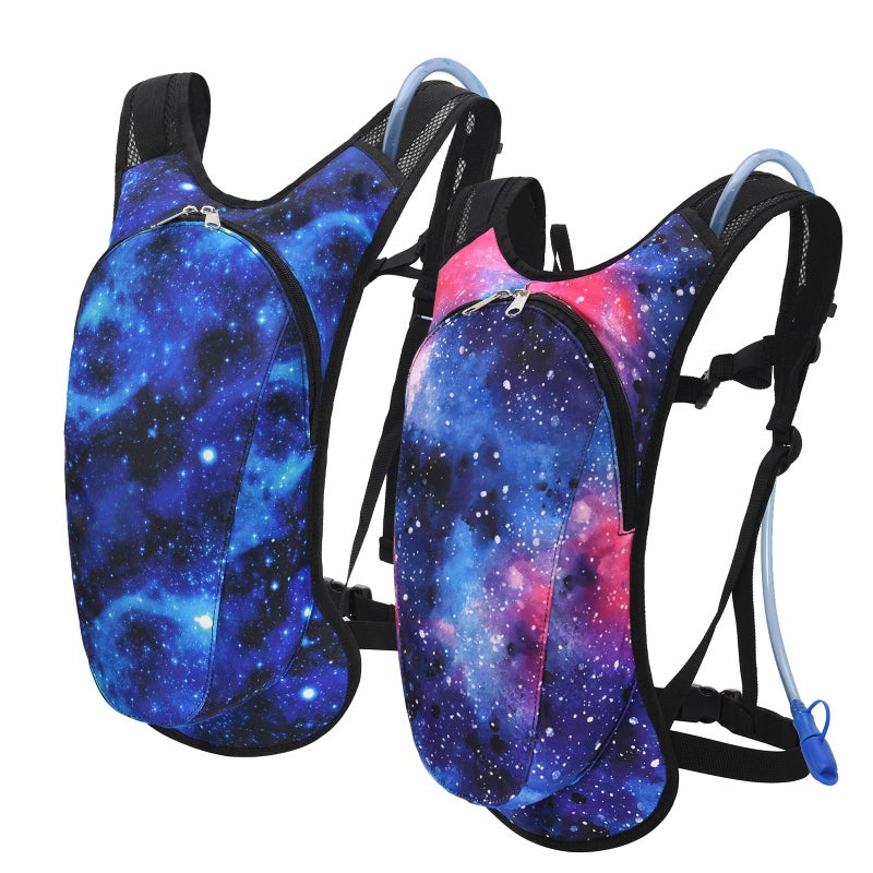 Roptat Hydration Backpack Pack with 2L Hydration Bladder - Lightweight Water Backpack Keeps Water Cool up to 4 Hours Pouch for Women Men Running Riding Biking (Black) (2-Pack Galaxy) - Image 1