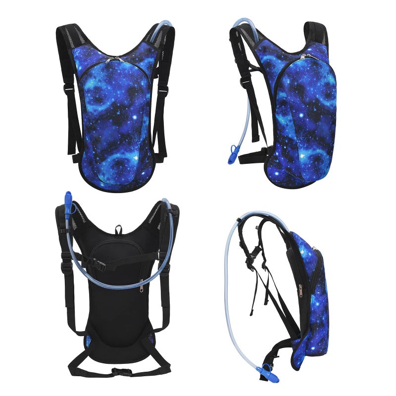 Roptat Hydration Backpack Pack with 2L Hydration Bladder - Lightweight Water Backpack Keeps Water Cool up to 4 Hours Pouch for Women Men Running Riding Biking (Black) (2-Pack Galaxy) - Image 5