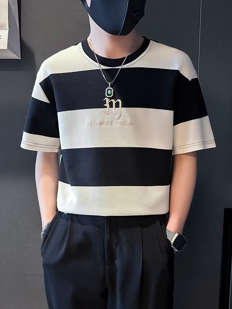 New Short-Sleeved T-Shirt Men'S Summer Korean-Style Trendy Simple Half-Sleeved Top Hong Kong-Style Loose Casual Trendy Brand T-Shirt - Image 4