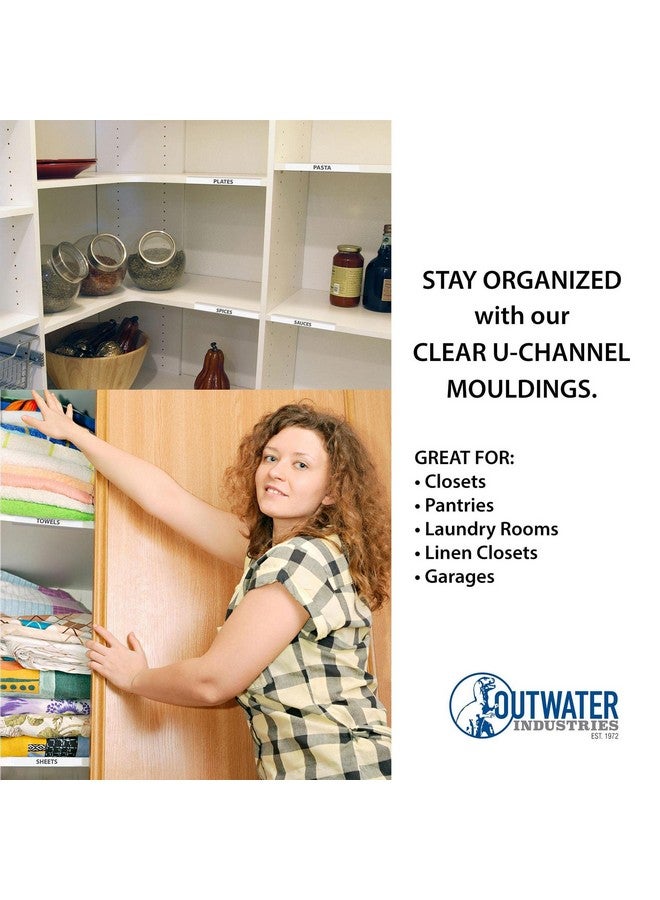 OUTWATER قناة U / قناة C بلاستيكية صلبة شفافة 3/8 بوصة من أوتواتر بلاستيك 383-Cl بطول 36 بوصة (عبوة من 4)  - Image 5