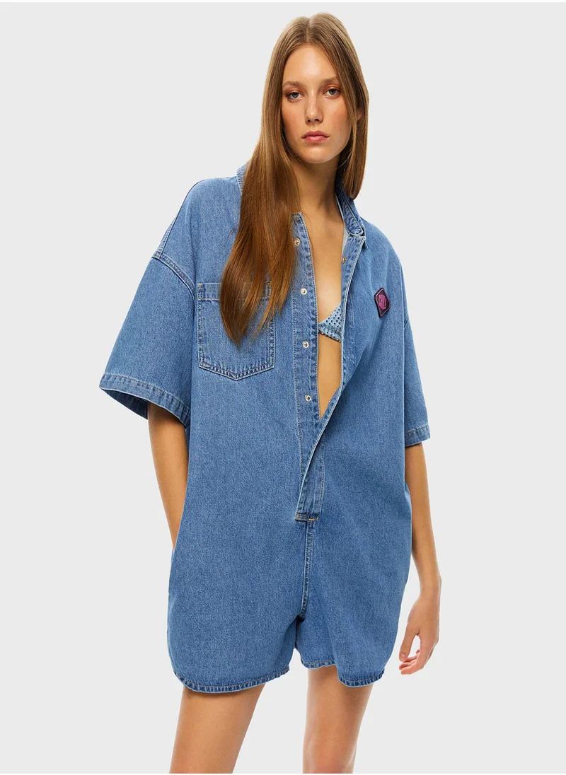 Nocturne Oversized Denim Playsuit