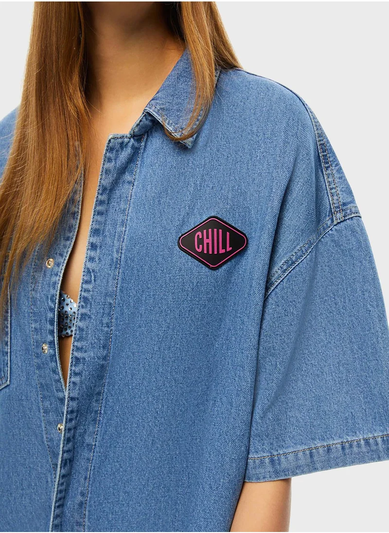 Nocturne Oversized Denim Playsuit