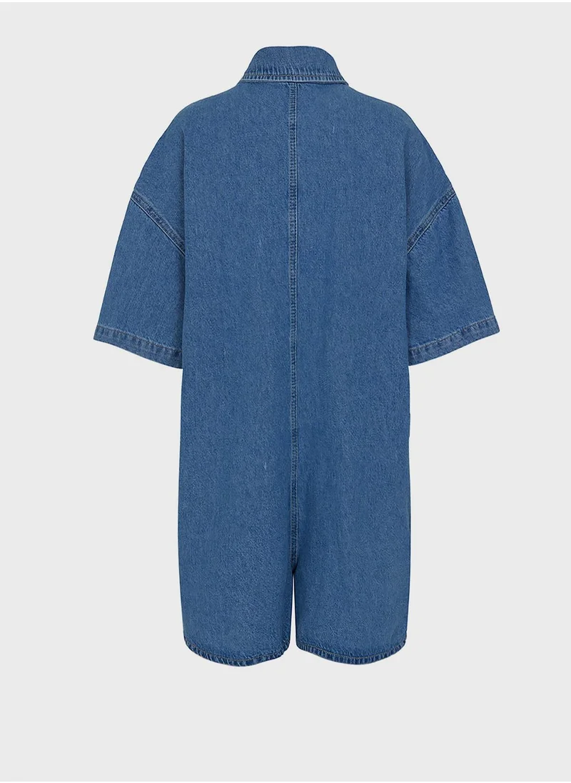 Nocturne Oversized Denim Playsuit