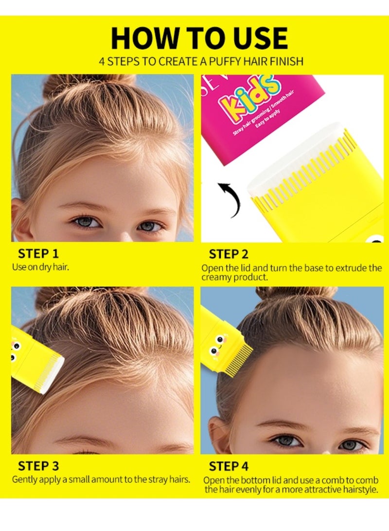 Sevich Hair Wax Stick for Kids Hair Styling Gel for Kids Broken Hairs Finishing Stick Cream for Toddlers Kid Hairs Style Product Long Lasting Wax Stick Built-In Comb Retractable Styling 15g - Image 5