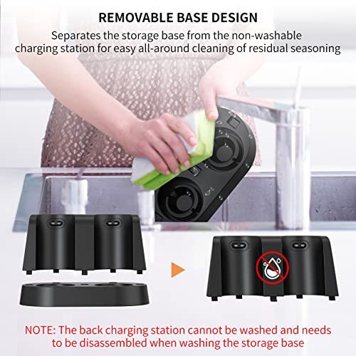 CircleJoy CIRCLE JOY Electric Salt and Pepper Grinder Set Stainless Steel Spice Grinder Automatic Pepper Mills with Easy-to-Carry Dual Charging Station, White Led Light, and Adjustable Coarseness, Silver - Image 5