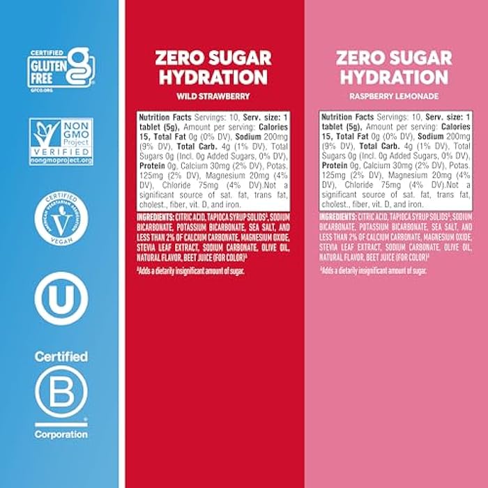 Nuun أقراص إلكتروليت ترطيب بدون سكر من نون - مغنيسيوم، كالسيوم، بوتاسيوم، كلوريد وصوديوم، نكهات فواكه خفيفة ولذيذة، بدون سكر، خالية من الغلوتين، نباتية، مجموعة مختلطة من التوت 4 عبوات (40 حصة إجمالية) - Image 5