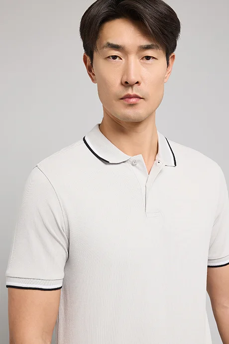 أر أند بي Tipping Detail Polo T-Shirt with Short Sleeves