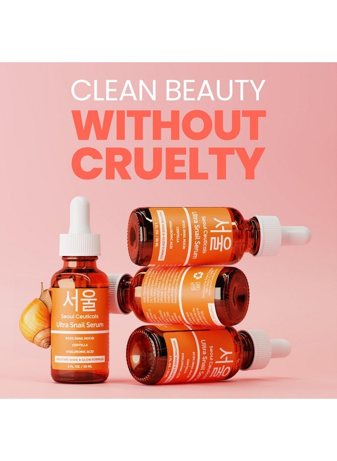 seoulceuticals - SeoulCeuticals Korean Skin Care 97.5% Snail Mucin Serum - K Beauty Skincare Night Serum Hyaluronic Acid for Face - Centella Anti Wrinkle Serum 1oz - Image 1