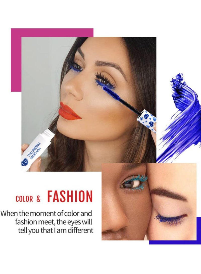 7-Color Waterproof Colored Mascara Set for Vibrant Eyelash Makeup, Long-Lasting Volume and Length, Charming Fiber Formula for Stunning Eye Looks.