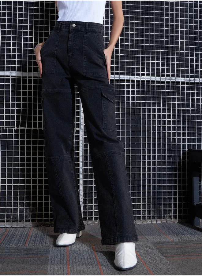 ساسافراس Cargo Straight Jeans with Belt Loops