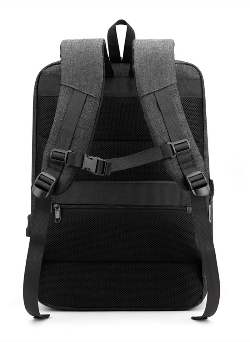 HIKE Premium Computer Backpack Durable 17inch Business Casual Daypack with Built in USB Port for Men Women in Travel Office School College, HK2111-BLACK - Image 5