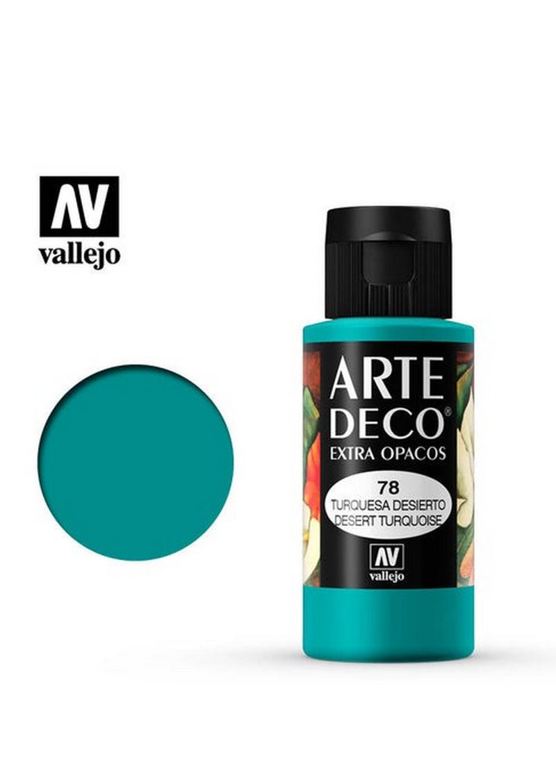 فاليجو آرت ديكو 078 فيروزي صحراوي 60 مل - طلاء أكريليك فاخر غير لامع للأعمال اليدوية والفنية