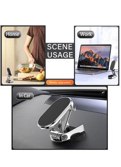 llwoo Alloy Folding Magnetic Car Phone Holder, 2023 New Magnetic Phone Holder for Car, 360°Rotation Foldable Magnetic Phone Mount with All Smartphones & Tablets (Black)  - Image 2
