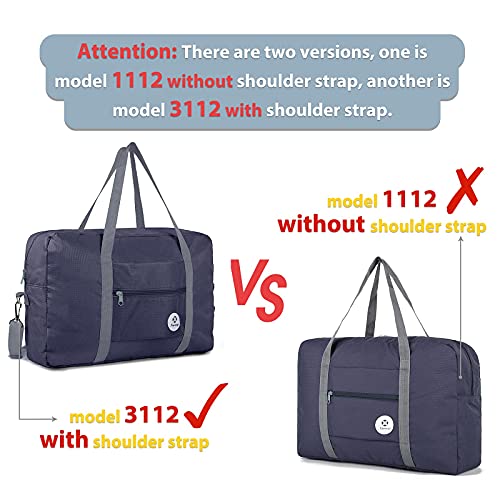 Narwey For Spirit Airlines Foldable Travel Duffel Bag Tote Carry on Luggage Sport Duffle Weekender Overnight for Women and Girls (1112 Dark Blue) - Image 4
