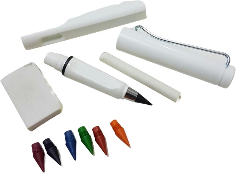 general Long-Lasting, Multi-Colored Erasable Pencil. 7 Colors With Two Erasers For Writing, Drawing, And Art.