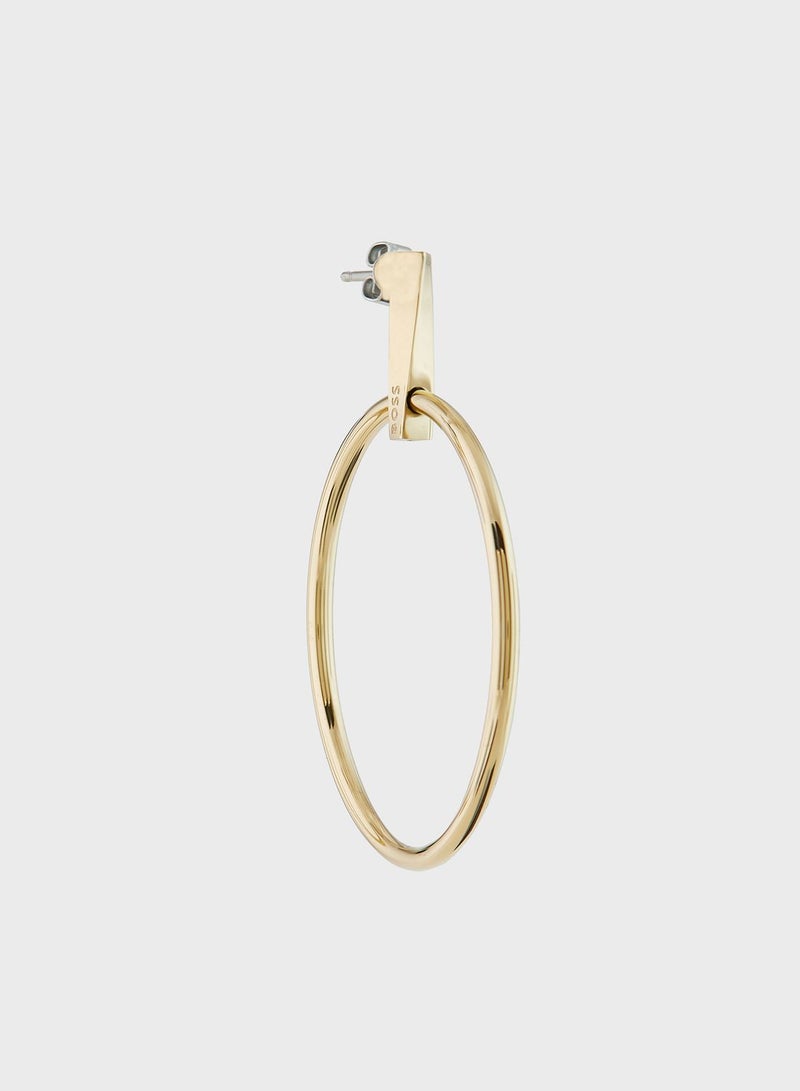 BOSS Stainless Steel & Ionic Plated Thin Gold 1 Drop Earrings  - Image 2