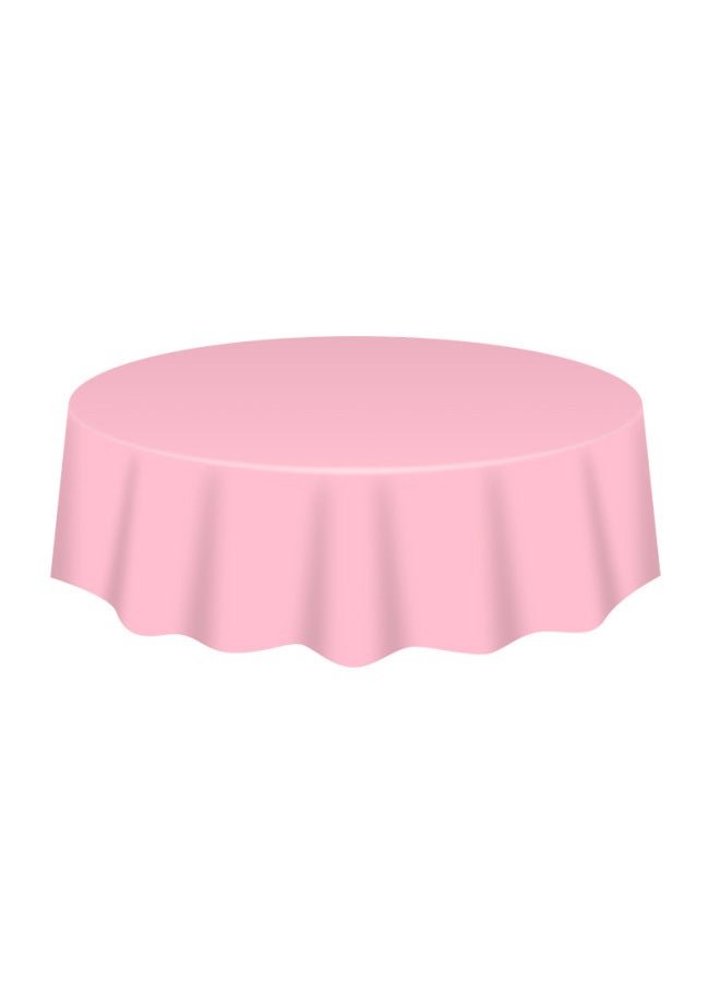 Round Table Solid Color Tablecloth Disposable Round Table Tablecloth Simple Style High-class Wedding Banquet Table Set Table Skirt Round Tablecloth-Colour:Light Blue-Specification:84inch /213cm - Image 2