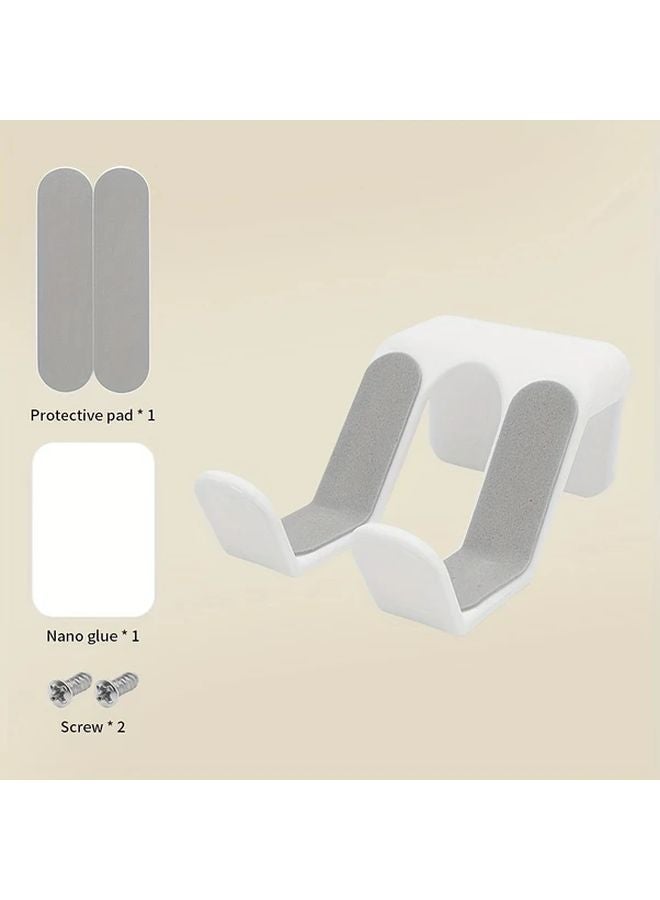 White Universal Wall Mount Game Controller Headset Stand Holder ABS Plastic Display Rack - Image 1